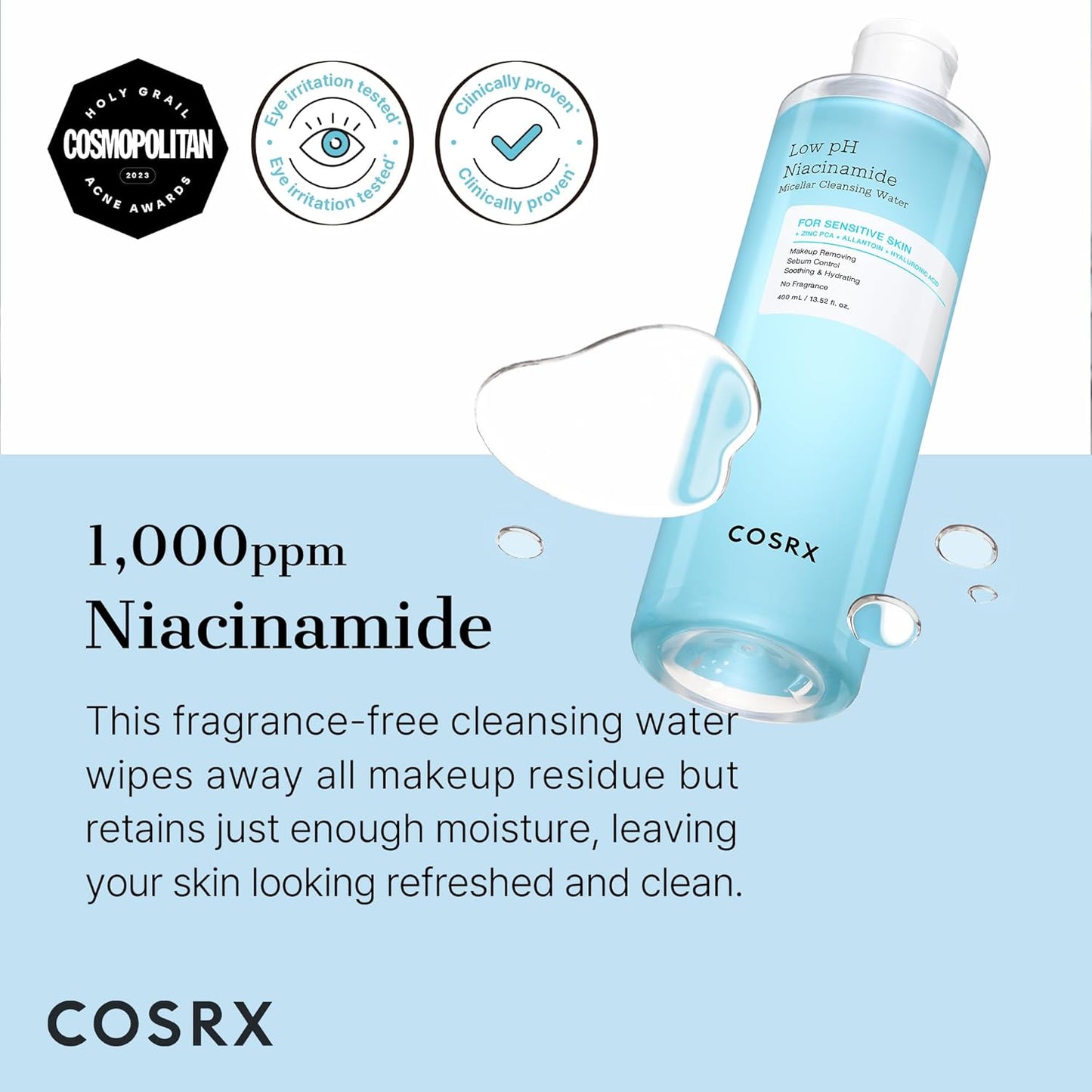 COSRX_Low pH Niacinamide Micellar Cleansing Water