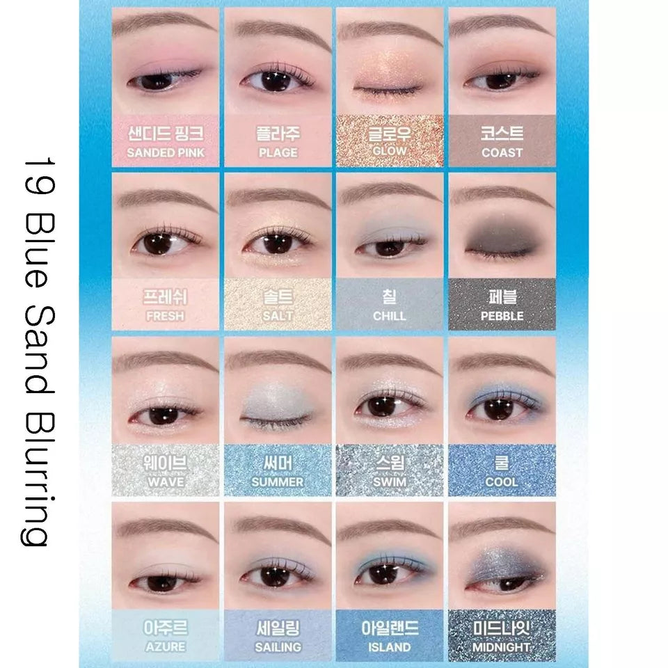 WAKEMAKE SOFT BLURRING EYE PALETTE 19 BLUE SAND BLURRING