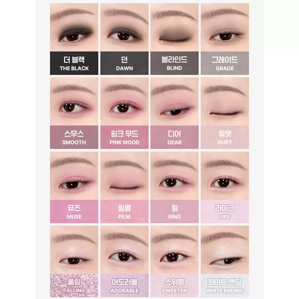 WAKEMAKE SOFT BLURRING EYE PALETTE AD 16 BLACK HUSH BLURRING