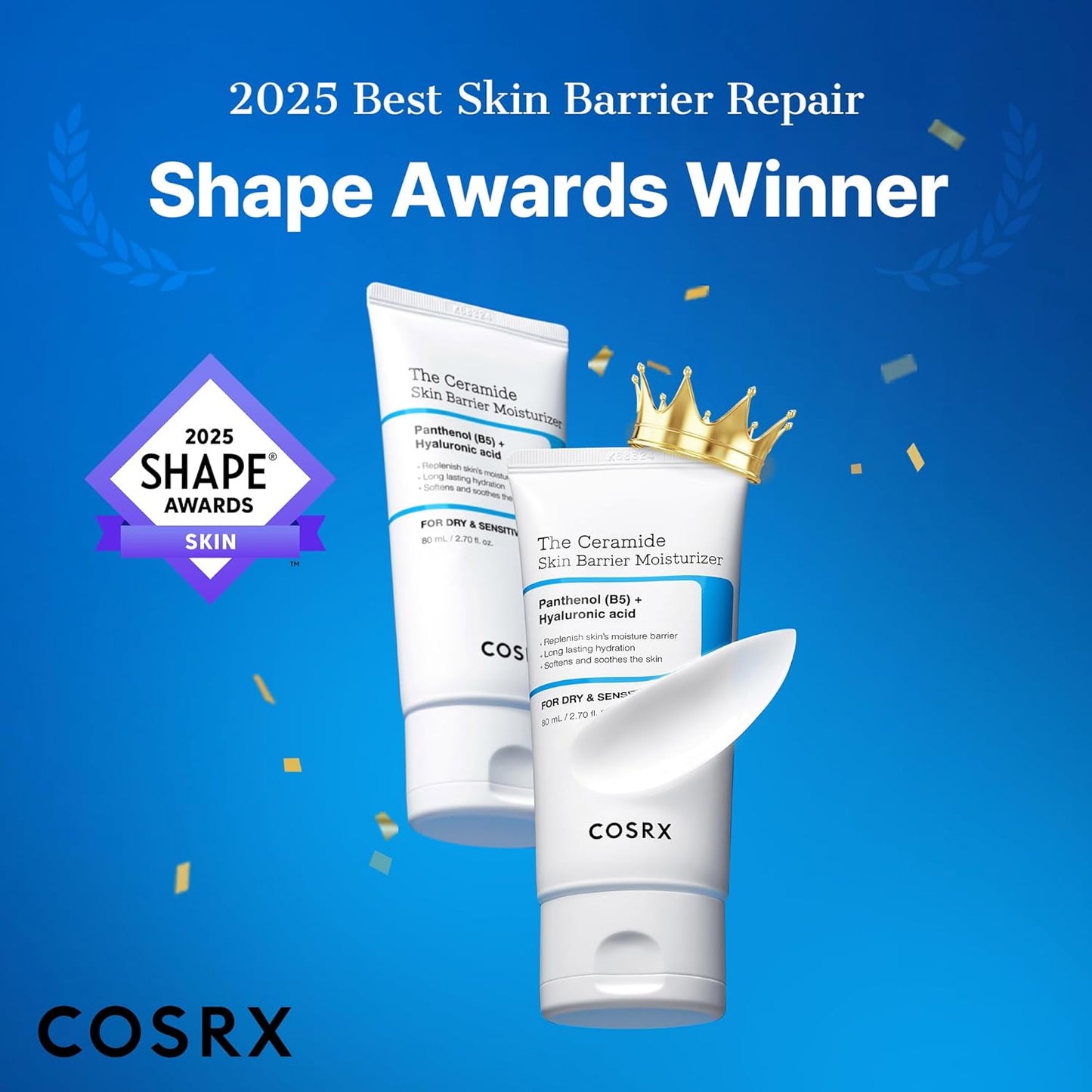 COSRX Ceramide Skin Barrier Moisturizer for Face with 7 Ceramides, Hyaluronic Acid & Panthenol for All Skin Types 80ml