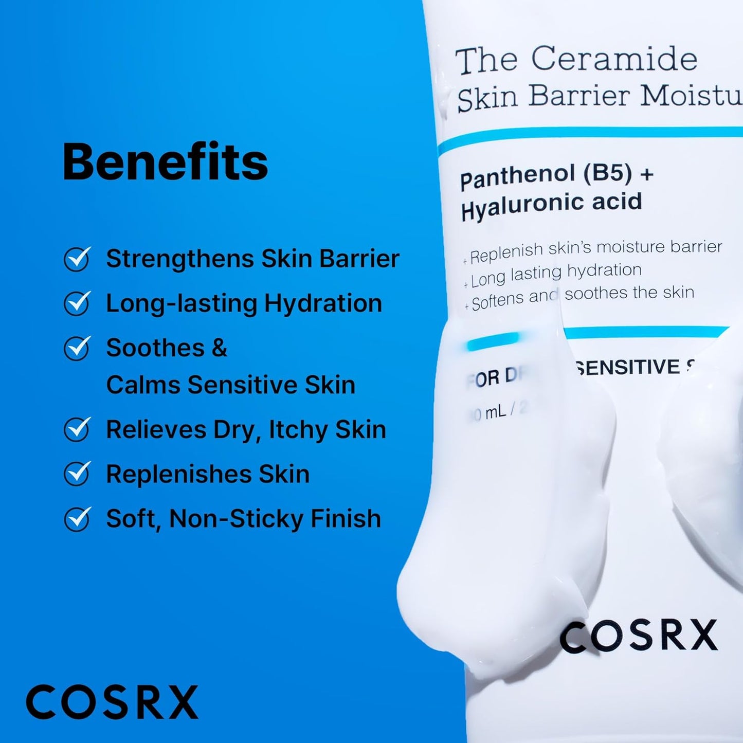 COSRX Ceramide Skin Barrier Moisturizer for Face with 7 Ceramides, Hyaluronic Acid & Panthenol for All Skin Types 80ml