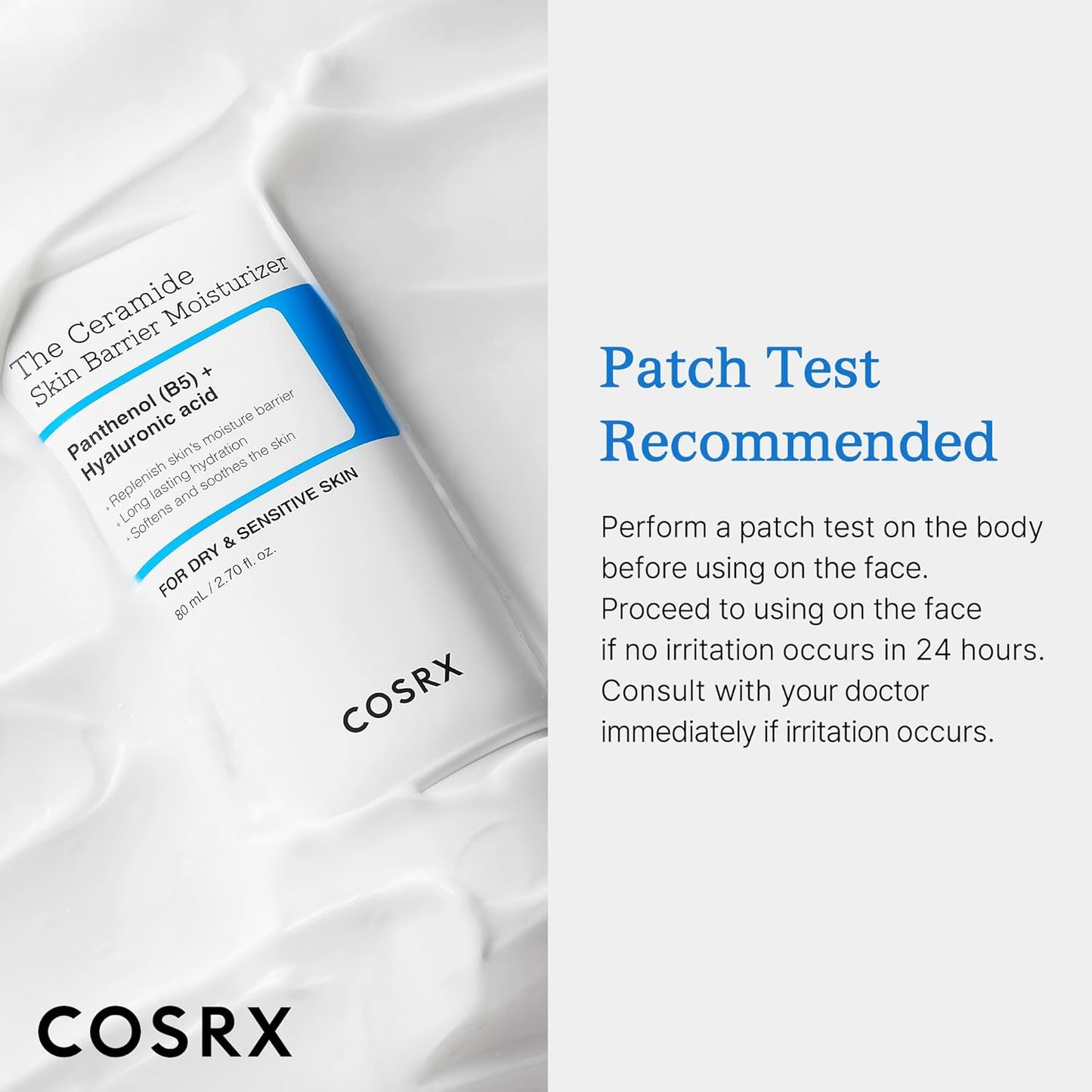 COSRX Ceramide Skin Barrier Moisturizer for Face with 7 Ceramides, Hyaluronic Acid & Panthenol for All Skin Types 80ml